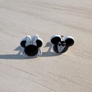 Mickey and Minnie Bride Groom Stud Earrings